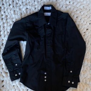 Boys button up black dress shirt. Never worn.